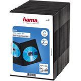 Hama Dvd-Dubbele Hoes Super Slim (ook Geschikt voor CD's en Blu-Rays, Ultra Smal, met Folie voor Insteken van Cover), 25-Pack, Zwart