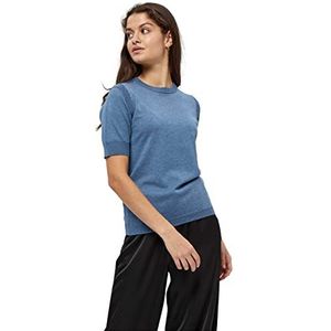 Minus Dames Veronica Knit Tee T-shirt, Denim Blauw Melange, S