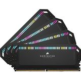 Corsair DOMINATOR PLATINUM RGB DDR5 64GB (4x16GB) 6600MHz C32 Intel Optimierter Arbeitsspeicher (Onboard Spanningsregeling, CORSAIR DHX-Koeling, 12 Ultra-Heldere CAPELLIX RGB LED's) Zwart