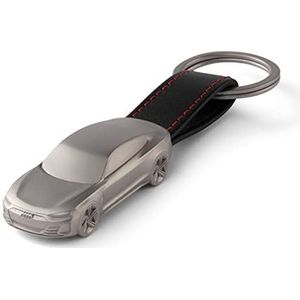 Audi 3182100100 sleutelhanger e-tron GT sculptuur roestvrij staal hanger Keyring Miniatuur, zwart/zilver, eenheidsmaat, zwart, Eén maat, Hedendaags