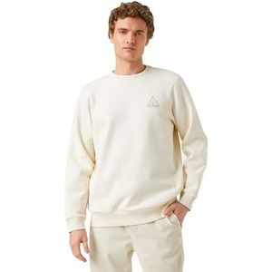 Koton Minimal geborduurd sweatshirt voor heren, Beige (050), XL