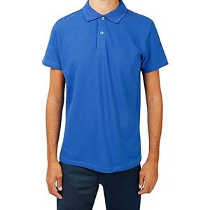 Bonamaison Heren T Piqué met polokraag in comfort fit polo shirt, saxofoon blauw, standaard