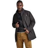 Trenchcoat - Zwart - Ripstop - Regular Fit - Gewatteerd