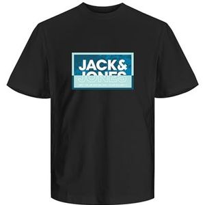 JACK&JONES JUNIOR JCOLOGAN zomer print Tee Crew FST JNR, zwart, 176 cm