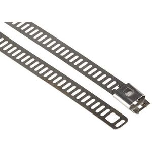RS PRO 316 roestvrijstalen kabelbinders ladder metallic 7 mm x 225 mm, 100 stuks, verpakking van 100 stuks
