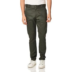 Dickies Skinny rechte werkbroek met dubbele knie voor heren, Olijfgroen V1, 30W / 32L