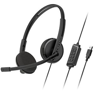 CREATIVE HS-220 USB on-ear headset met ruisonderdrukkende condensatorboommicrofoon, inline microfoon dempen/volumeregeling, plug-and-play voor videogesprekken