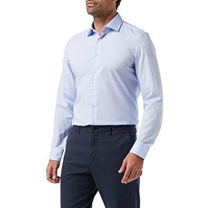 Seidensticker Businesshemd voor heren, slim fit, strijkvrij, button-down-kraag, lange mouwen, 100% katoen, blauw (Chambray Lichtblauw), 43