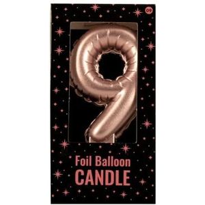 PD-Party 7060009 Folie Ballon Kaarsen | Balloon Candles | Verjaardag | Feest | Taart Decoraties - 9, Roze, 10cm Lengte x 5.5cm Breedte x 1.5cm Hoogte