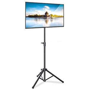 PYLE Premium LCD-flatpanel tv-statief, draagbare tv-standaard, opvouwbare standaardbevestiging, geschikt voor lcd-led-flatscreen-tv tot 32 inch, verstelbare hoogte, 22 lbs gewichtscapaciteit, Vesa