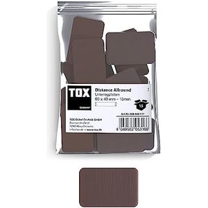 TOX Distance Allround 065600111 Onderlegplaten, compensatieplaten van kunststof, belastbaar tot 5 ton, polypropyleen, 60 x 40 x 10 mm, 1 zak, 15 stuks