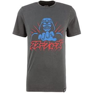 Star Wars Vader Japans gewassen grijs T-shirt van Re:Covered- S, Meerkleurig, S