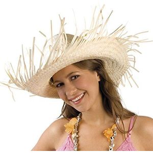 Boland 95441 - Hoed Caribbean, voor volwassenen, naturel, strohoed, hoofddeksel, zonnehoed, kostuum, carnaval, themafeest, strandfeest