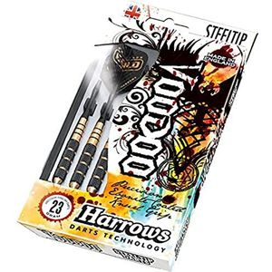 HARROWS Voodoo, stalen punt messing dart, heren, geel/zwart