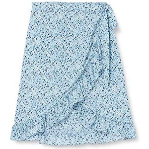 VERO MODA CURVE Vmemma Henna H/W Wrap Blk Skirt Wv Cur Rok, Skyway/Aop: caro Flower, 42 Grote maten