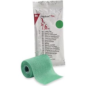 3M - Scotchcast Plus gietband, watergeactiveerd glasvezelverband, lichtgewicht, resistent, ademend, groene kleur, afmeting 7,5 cm x 3,65 m, verpakking van 10 stuks.