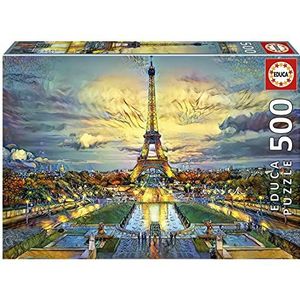 Educa - Eiffeltoren | Puzzel met 500 stukjes, afmetingen ca. 1 keer opgebouwd: 48 x 34 cm, incl. Staart Fix-puzzel om een keer op te hangen, vanaf 11 jaar (19621)