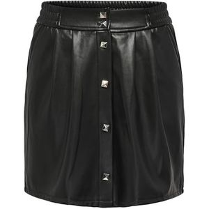 ONLY Onlblake Hw Faux Lea Short Skirt PNT Leren rok voor dames, zwart, M