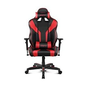 Atlas Informática DRIFT Gaming DR111 Stoel van kunstleer, professioneel, zitbank, in hoogte verstelbaar, armleuning, rood/zwart, 65 x 52 x 129-135 cm