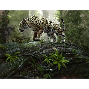 BEELD BEHANG PAPERMOON, Jaguar op zoek naar vliesbehang, digitale druk, inkt. Klester, verschillende maten