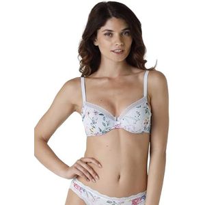 Lovable My Daily Comfort bedrukte beha voor dames met beugel, Watergroene bloemenprint, 80D