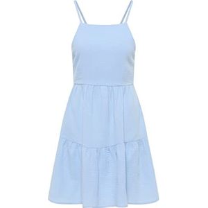 SWIRLY Mini-slipdress jurk voor dames, lichtblauw, M