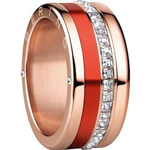 BERING Verwisselbare ringcombinatie voor dames in roségoud en rood met uniek Twist-& Change-systeem, Nile