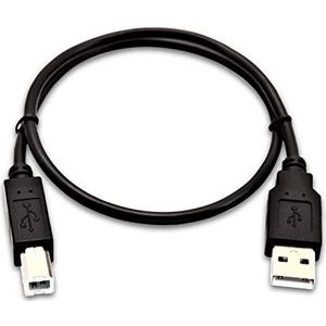V7 USB A (mannelijk) naar USB B (mannelijk), 0,5 meter (1,6 voet) - zwart - USB-kabel (0,5 meter (1,6 voet) - zwart, 0,5 m, USB A, USB B, 1,0, 480 Mbit/s, zwart)