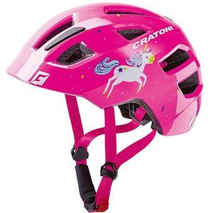 Cratoni Maxster Unisex Jeugd Fietshelm Eenhoorn/Pink Glans, XS/S