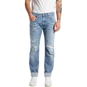 Replay Anbass Aged Jeans voor heren, 010, lichtblauw, 33W x 32L