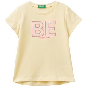 United Colors of Benetton T-shirt voor meisjes en meisjes, Geel, 1 jaar