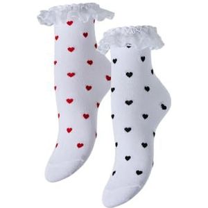 Pcjoline Xmas Lace Heart Sock 2 Pack, wit (bright white), One size