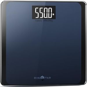 RunSTAR Digitale weegschaal van 550 kg voor lichaamsgewicht met ultrabreed platform en groot LCD-display, nauwkeurige hoge precisie scale met extra hoge capaciteit,marineblauw