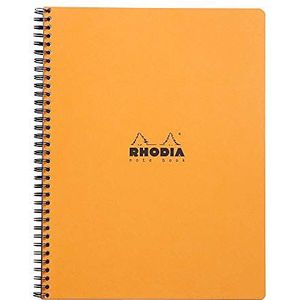 Rhodia 19310C Notitieboek, 22,5 x 29,7 cm, met spiraalbinding, gelinieerd met kantlijn, 80 vellen, 1 stuk, willekeurige kleur