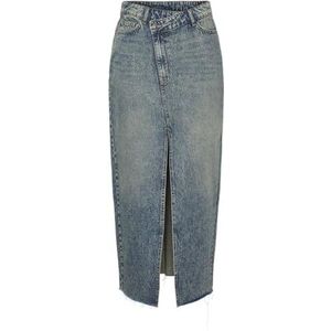 PIECES Pcnadine Hw enkelrok, blauw (medium blue denim), XS