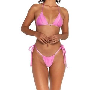 FAE House - Honey Bikini Top - Cosmic - Luxe Dames Zwemmode - Roze - 100% Duurzame Stoffen - Koude handwas - Gouden Charm Detail - Maat XL -