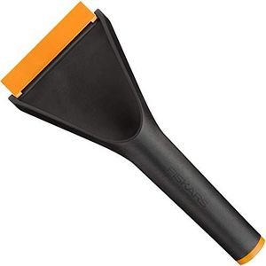 Fiskars IJskrabber voor de auto, dubbelzijdig gebruik, lengte: 21,5 cm, kunststof, zwart/oranje, Solid, 1019354