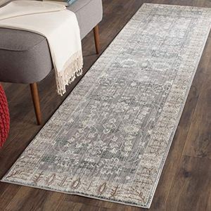 Safavieh Modieus tapijt, VAL118, geweven polyester loper, grijs / lichtgrijs, 62 x 240 cm
