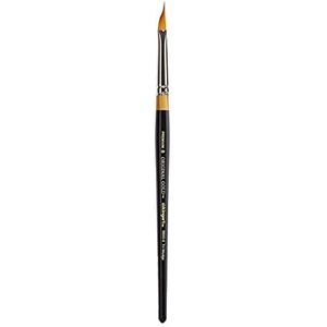 KINGART Premium Original Gold 9900-8 MIRACLE WEDGE TRI BRUSH Series Artist Brush, Golden Taklon Synthetic Hair, Short Handle, for Acrylic, Watercolor, Oil and Gouache Painting, Size 8