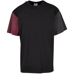 Urban Classics Organic Oversized Colorblock T-shirt voor heren, zwart, 4XL