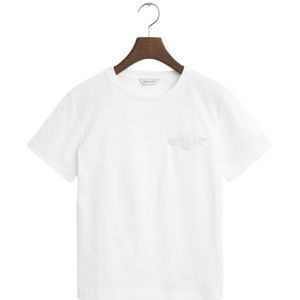 GANT - Tonal Shield SS T-shirt - Wit - Dames