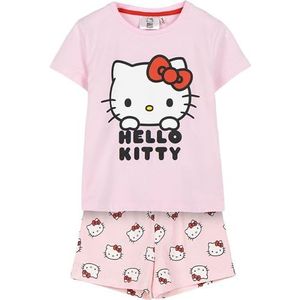CERDÁ LIFE'S LITTLE MOMENTS Comfortabele en grappige pyjama Hello Kitty, ideaal voor ontspanning en spel, uniseks, kinderen, 2 stuks, Roze, 6 Jaar