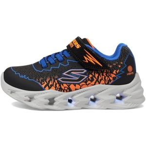 Skechers Sneakers voor jongens, zwart synthetisch/blauw & oranje trim, 43 EU, Zwart Synthetisch Blauw Oranje Trim, 43 EU