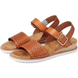 Skechers Desert Kiss-Sunny Flair Veganistische geperforeerde sandalen met kwartsriem, voor dames, maat 38 EU, bagage, 38 EU