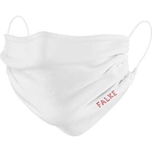 FALKE 2 stuks gezichtsmaskers uniseks volwassenen kinderen materiaal hydrofobe zwart roze meer kleuren masker stof 3 lagen wasbaar herbruikbaar 2 paar, wit (wit 2209), Eén maat