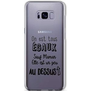 Zokko Beschermhoes voor Galaxy S8, met opschrift On est est Tous Tous Les behalve Maman, zacht, transparant, inkt zwart
