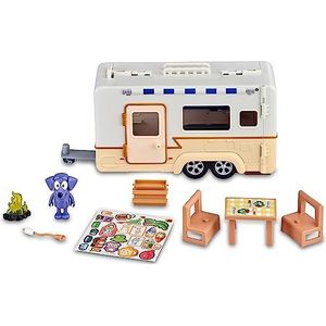 Bluey - Campervan, vakantie caravan speelgoed, 1 beweegbare figuur uit de serie, 6 campingaccessoires en decoratieve stickers, voor jongens en meisjes + 3 jaar, beroemd (BLY50000)