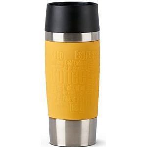 Emsa N2012800 Travel Mug Thermo-/Isolatiebeker Van Roestvrij Staal, 0,36 Liter, 4 Uur Warm, 8 Uur Koud, BPA-Vrij, 100% Lekvrij, Vaatwasmachinebestendig, 360°-Drinkopening, Geel