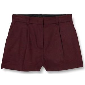 Pinko Sampey Short Flanel Design Casual Shorts Dames, Yz7_bordeaux/zwart, 42 NL