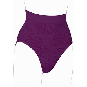 belly cloud Dames korsetslip 6453, paisley, maat 46, aubergine, XL, Aubergine 853, XL